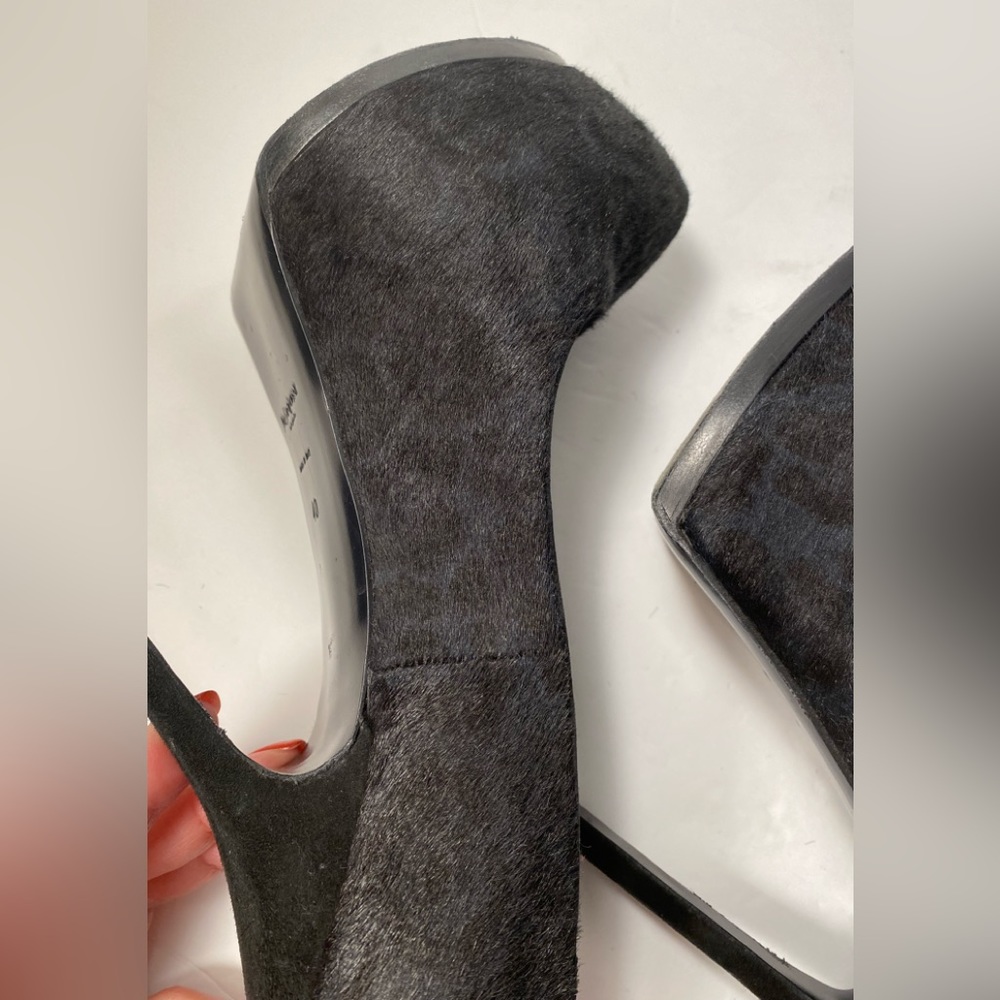 YSL Yves Saint Laurent tribtoo Ponyhair leopard print pumps heels black 40 - Picture 12 of 12